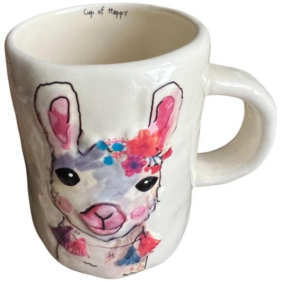 NATURAL LIFE Other - HTF! Rare NATURAL LIFE "Cup of Happy" 3D Llama Ceramic Mug with Dimpled Texture